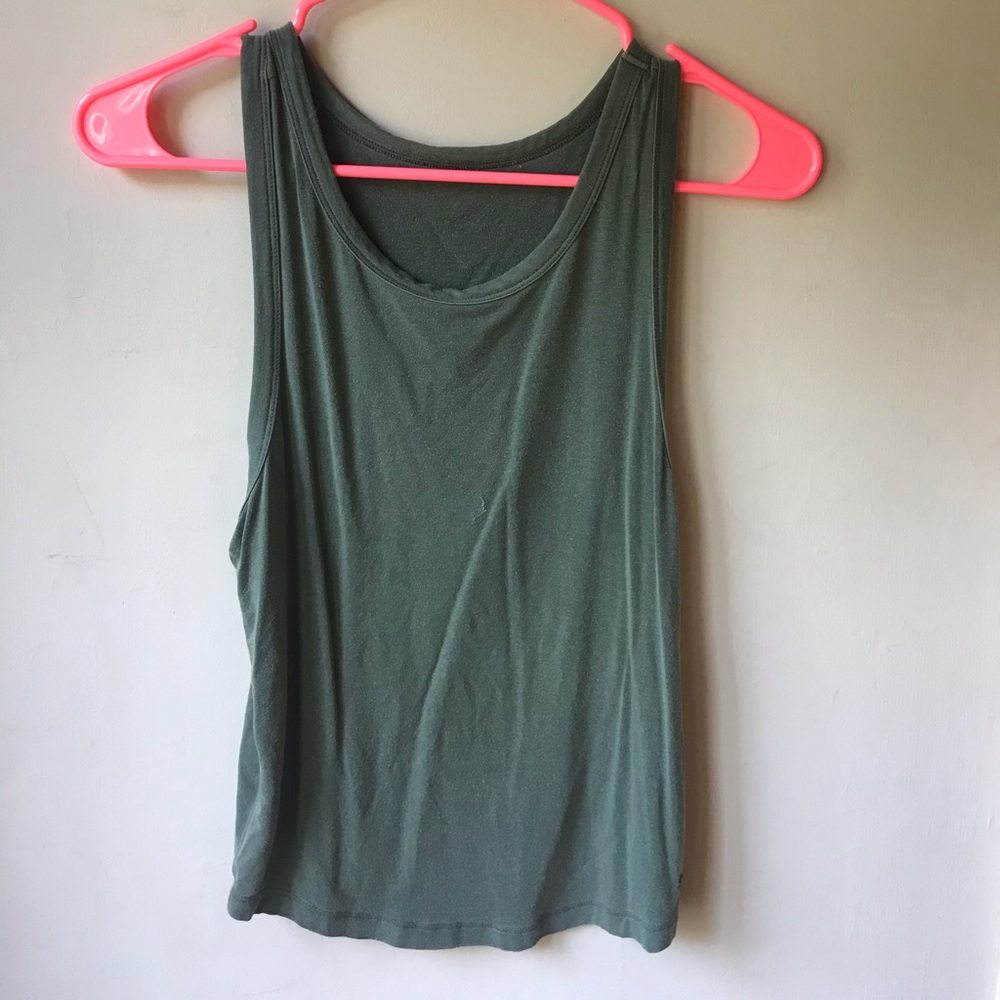 green tank top